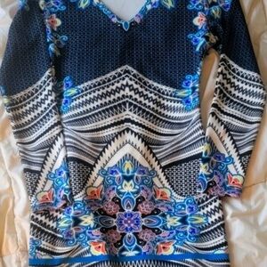 Fire Los Angeles Black and White Geometric Dress